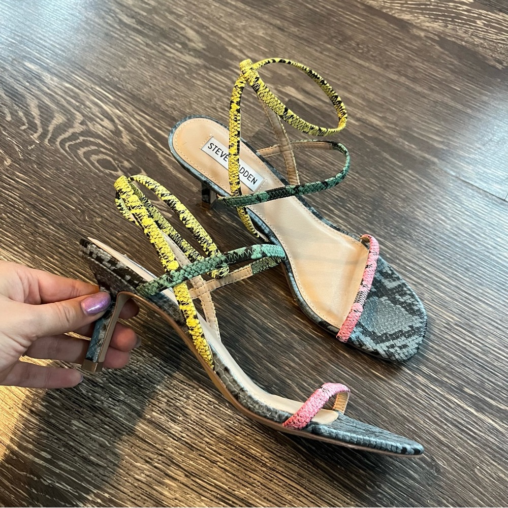 Steve Madden Multicolor Snakeskin Heels